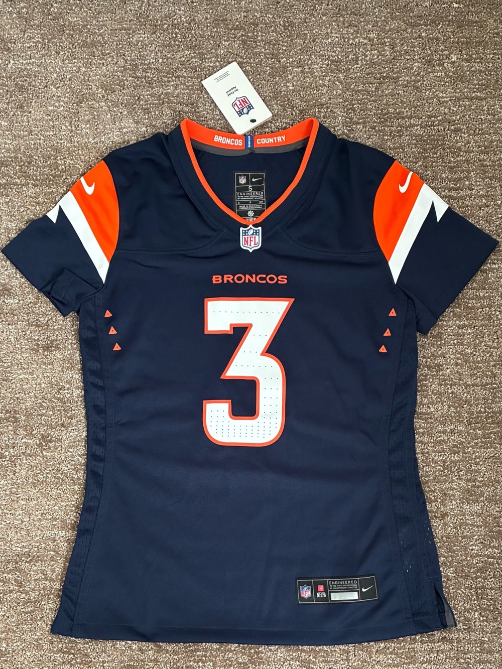 NFL Women’s Navy and Orange #3 Broncos Jersey